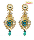 Kriaa Ravishing Blue & Golden Earrings