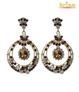 Kriaa Circular Brown & Golden Earrings