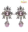 Kriaa Dazzling Pink & Silver Earrings