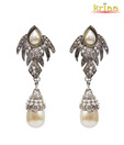 Kriaa Charming Silver & White Earrings