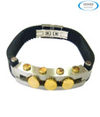 Vendee Fashions Leather & 316L Steel Bracelet