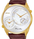 Citizen Dual Time Brown Leather Strap Watch
