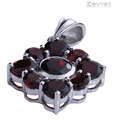 Zevrat Radiant Maroon Garnet Silver Pendant