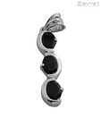 Zevrat Trendy Black Onyx Silver Pendant