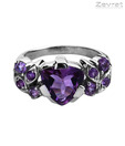 Zevrat Royal Purple Amethyst Silver Ring