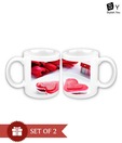 Stylish.You White & Red Ceramic Coffee Mug Set - 2 Pcs