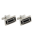 Vendee Fashions Black & Steel Cufflinks