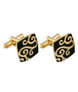 Vendee Fashions Ethnic Black Cufflinks