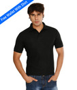 Weardo Plain Black Summer Polo Tee With Freebie Wallet