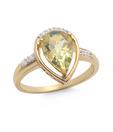 AG Yellow Semi Precious & Diamond Ring