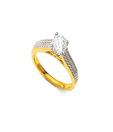 Bold Exotic Two Tone Solitaire Look Ring