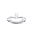 Bold Platinum Finish Solitaire Look Ring