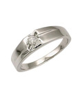 Bold Sleek Platinum Finish Ring