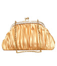 Bolso Glossy Brown Pleated Clutch