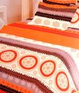 Bombay Dyeing Silk Route Vibrant Orange Double Bed Sheet