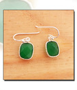 Designer Silver Inc. Silver $ Green Onyx Earrings