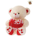 Dimpy Sitting Bear With Heart & Flower-Large-42 cm