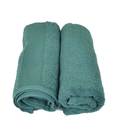 Trident Set Of Two Green Dyed Hand Towels