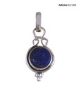 Indian Silver Lapis & Silver Pendant