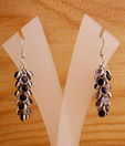 Designer Silver Clustered Iolite Hanging Earrings