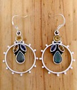 Designer Silver Splendid Round Hanging Earrings