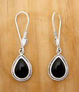 Designer Silver Modish Black Onyx Studded Silver Earrings