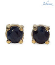 Johareez Round Shape Genuine Sapphire Gold Plated Studs