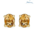 Johareez Oval Shaped Genuine Citrine Studs