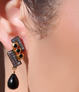 Iris Jewels Juxtaposed Black Earrings