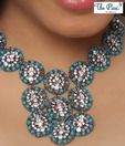 Pari Pretty Blue & White Rhinestone Necklace