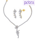 Peora Feminine Floral Cluster Necklace Set