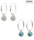 Revlis Combo of Two Exquisite Crystal Ball Silver Earrings
