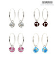 Revlis Super Combo of Four Elegant Crystal Ball Silver Earrings