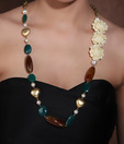 Spyra Exotic Agate & Coral Flower Necklace