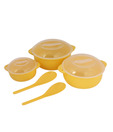 Claro Yellow Microwave Safe Serving Bowl Set-5pcs