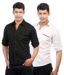 Statemens Pack of 2 Black-White Shirts