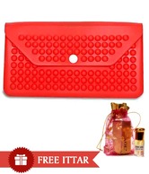 Zion Exclusive Red Waterproof Wallet With Free Jasmine Sambac Ittar