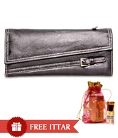 Zion Black Contrast Stitch Wallet With Free Jasmine Sambac Ittar