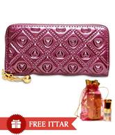 Zion Purple Glossy Finish Wallet With Free Jasmine Sambac Ittar