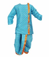 Kilkari Vibrant Blue Angrakha Dhoti For Kids