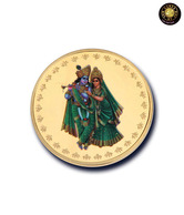 Aarya24kt Radhe Krishna Gold plated coin AR-CN-005
