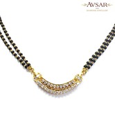 Avsar Real Gold and Diamond Double Layer Mangalsutra