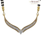 Avsar Real Gold and Diamond Graceful Double Layer Mangalsutra