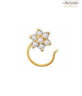 Avsar Gold & Diamond Floral Nosering