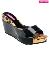 Butterfly Striking Black Slip-on Heels