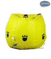 Orka Bean Bags Paws Design Yellow  Bean Bag
