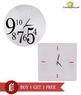 Cosmosgalaxy Classy Silver Wall Clock Combo - Buy 1 Get 1 Free