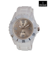 D'vine White Silicon Strap Watch