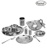 Everwel Shiny Stainless Steel 14 Pcs Dinner Set