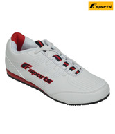 F Sports Robust White & Red Sports Shoes